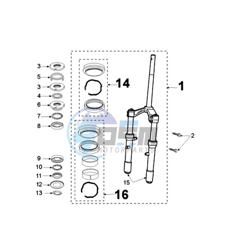 FRONT FORK / STEERINGHEAD 6,35