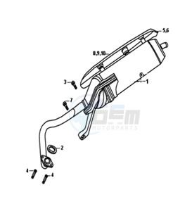 CROX 50 45KMH (L8 L9) EU EURO4 drawing EXHAUST