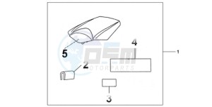 CBR1000RR9 France - (F / CMF REP) drawing REAR SEAT COWL ACHILLES BLACK METALLIC