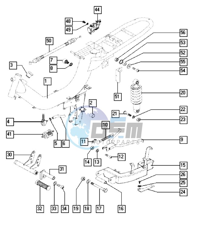 Frame-swinging arm