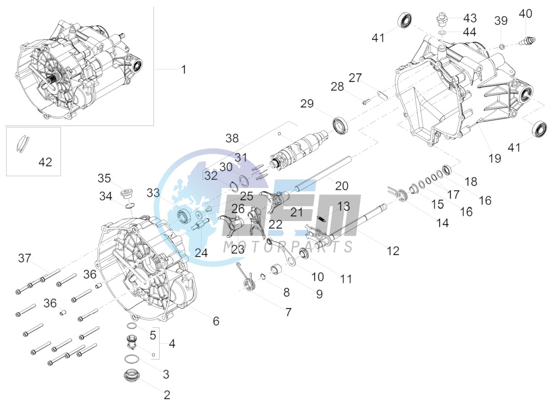 Gear box / Selector / Shift cam