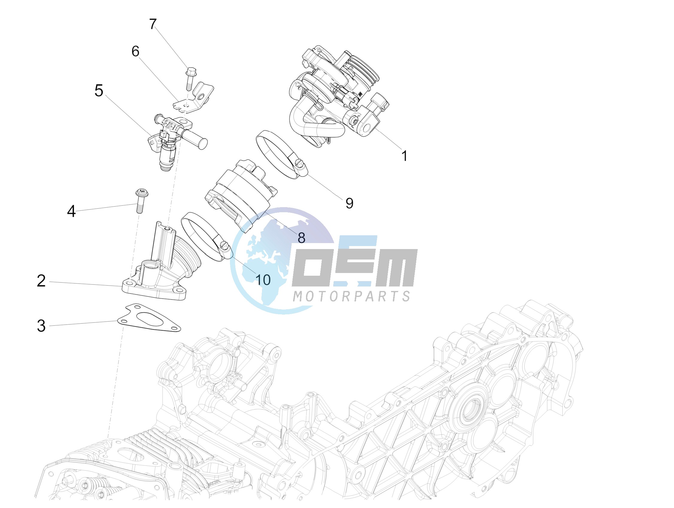 Throttle body - Injector - Union pipe