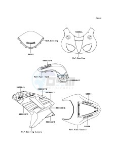 NINJA_ZX-6R ZX600P8F FR GB XX (EU ME A(FRICA) drawing Decals(Green)