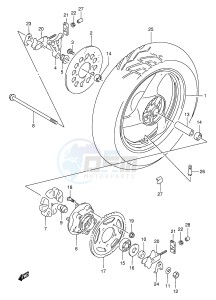 GS500 (E2) drawing REAR WHEEL