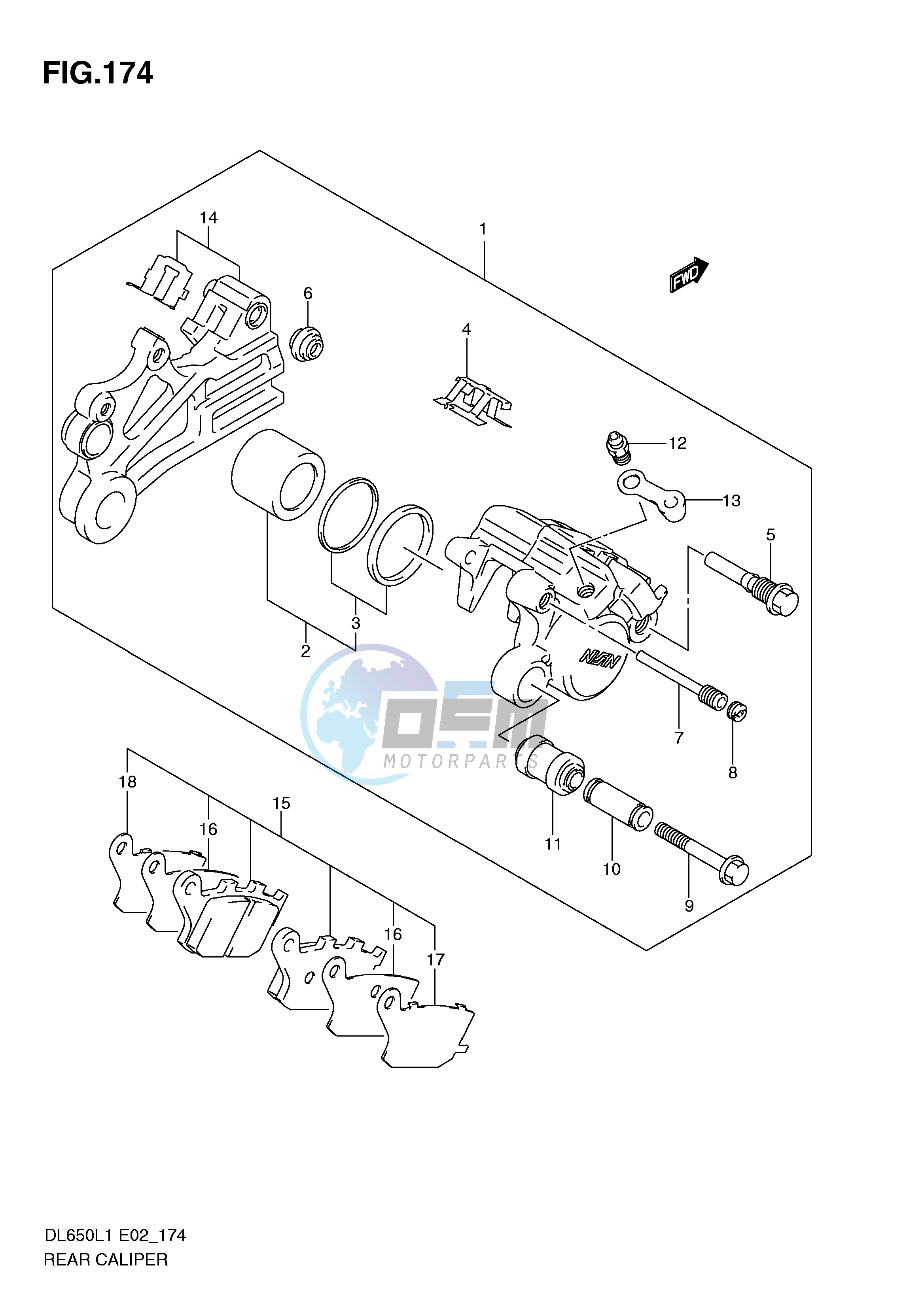 REAR CALIPER (DL650AL1 E24)