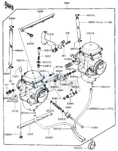 KZ 440 B (B1) drawing CARBURETOR ASSY -- 81 B2- -