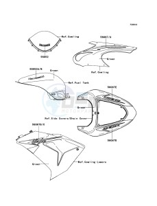 NINJA ZX-10R ZX1000D7F FR GB XX (EU ME A(FRICA) drawing Decals(Green)