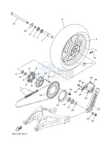 MTN850 MTN-850-A MT-09 ABS (BS29) drawing REAR WHEEL