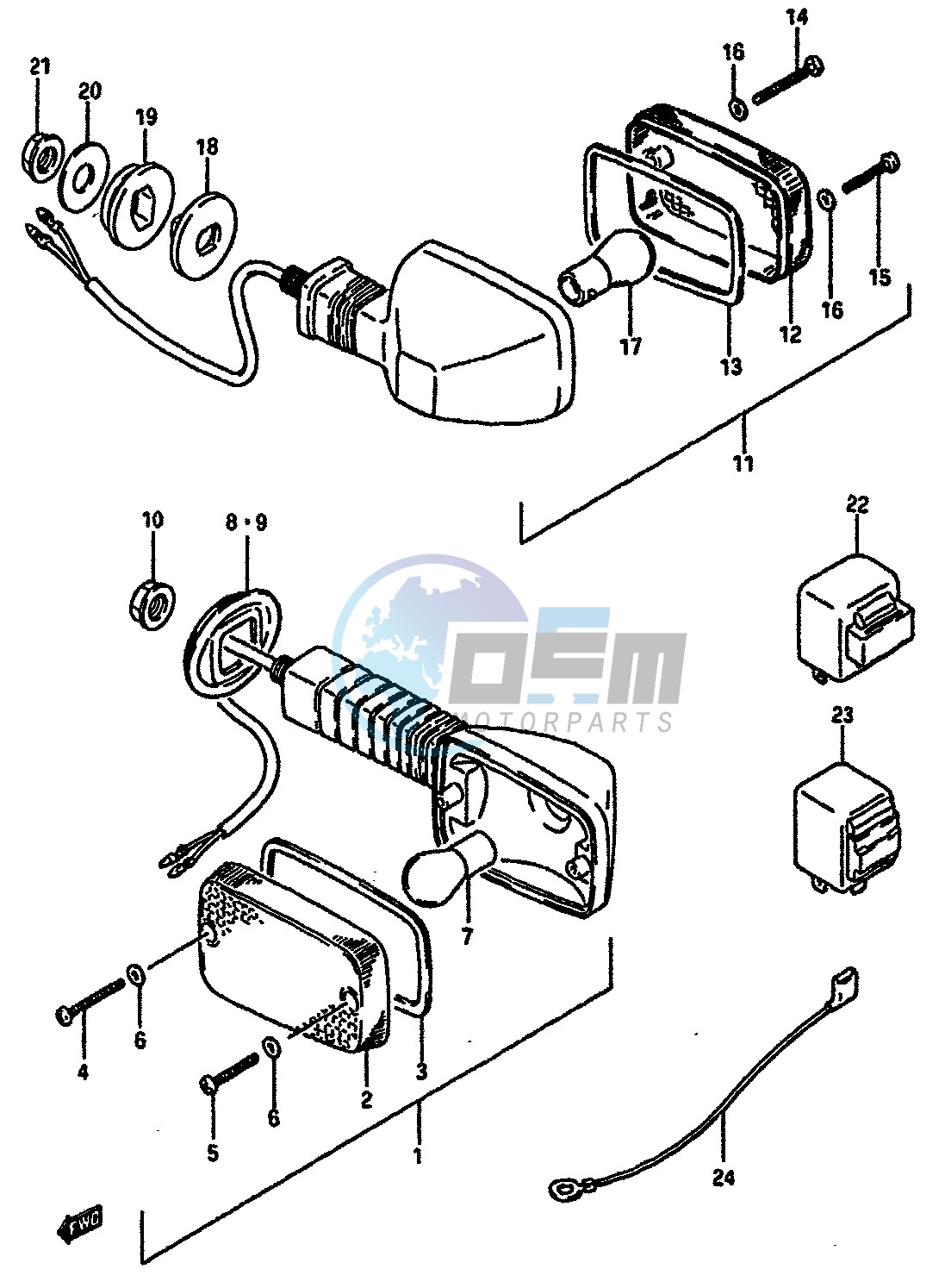 TURN SIGNAL LAMP (E2,4,15,16,17,18,21,22,25,34,39,55)