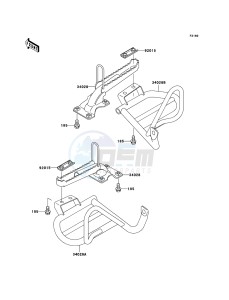 KLF300 4x4 KLF300C6F EU GB drawing Footrests