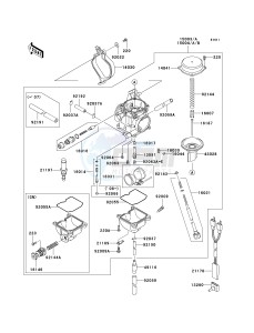 KVF 360 A [PRAIRIE 360 4X4] (A6F-A9F) A6F drawing CARBURETOR