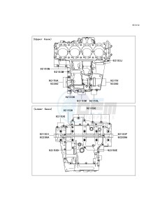 KRF 750 F [TERYX 750 4X4 NRA OUTDOORS] (F8F) C9FB drawing CRANKCASE BOLT PATTERN