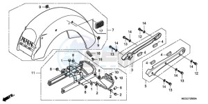 VT750CA9 Australia - (U / MME SPC) drawing REAR FENDER/GRAB RAIL