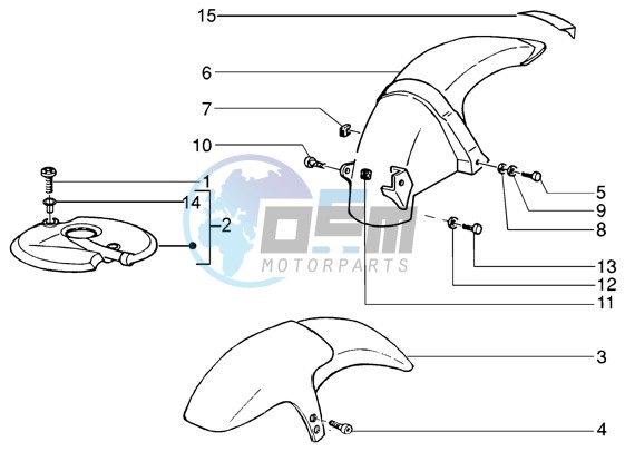 Front and rear mudguard