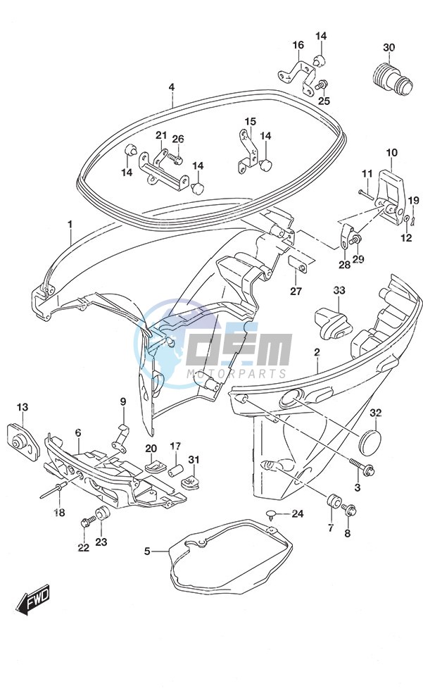 Side Cover Tiller Handle w/Power Tilt