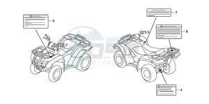 TRX420FE FOURTRAX ES drawing CAUTION LABEL