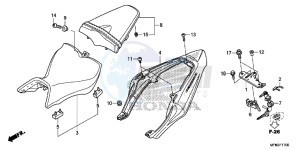 CB1000RD CB1000R UK - (E) drawing SEAT/ SEAT COWL