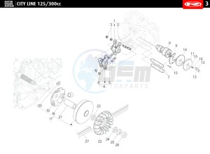 CITYLINE-IE-125-300-BLACK drawing CYLINDER HEAD - CAMSHAFT  125 cc