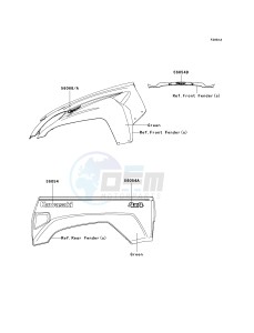 KRF 750 C [TERYX 750 4X4] (C8F) C8F drawing DECALS-- GREEN- -