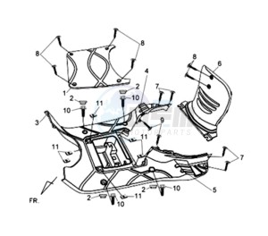 FIDDLE II 125 drawing FOOTREST / FRAME COWLING