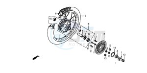 NX125 drawing REAR WHEEL