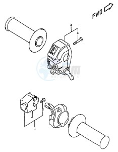 DR350 (V-W-X) drawing HANDLE SWITCH (MODEL W X, E24)