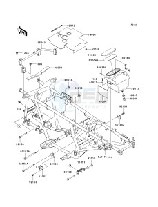 KVF 650 E [BRUTE FORCE 650 4X4 HARDWOODS GREEN HD] (E6F-E9F) E8F drawing FRAME FITTINGS