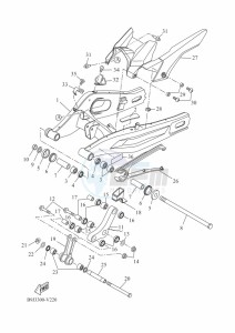 XSR700 MTM690 (BJV1) drawing REAR ARM