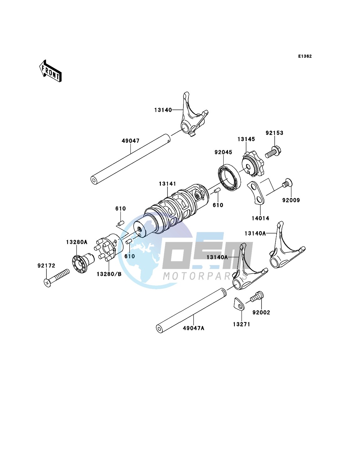 Gear Change Drum/Shift Fork(s)