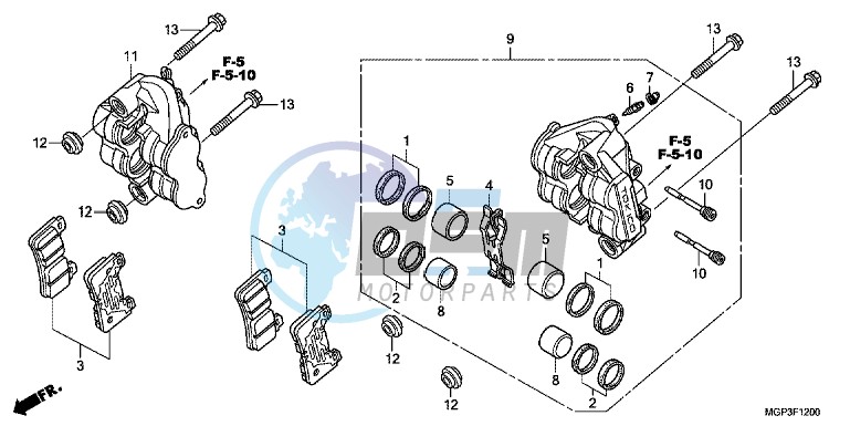 FRONT BRAKE CALIPER (CBR1000RR/RA)