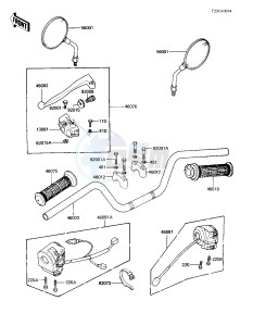 KZ 750 E (E2-E3) drawing HANDLEBAR -- KZ750-E3- - -- 81 -82 KZ750-E2_E3- -