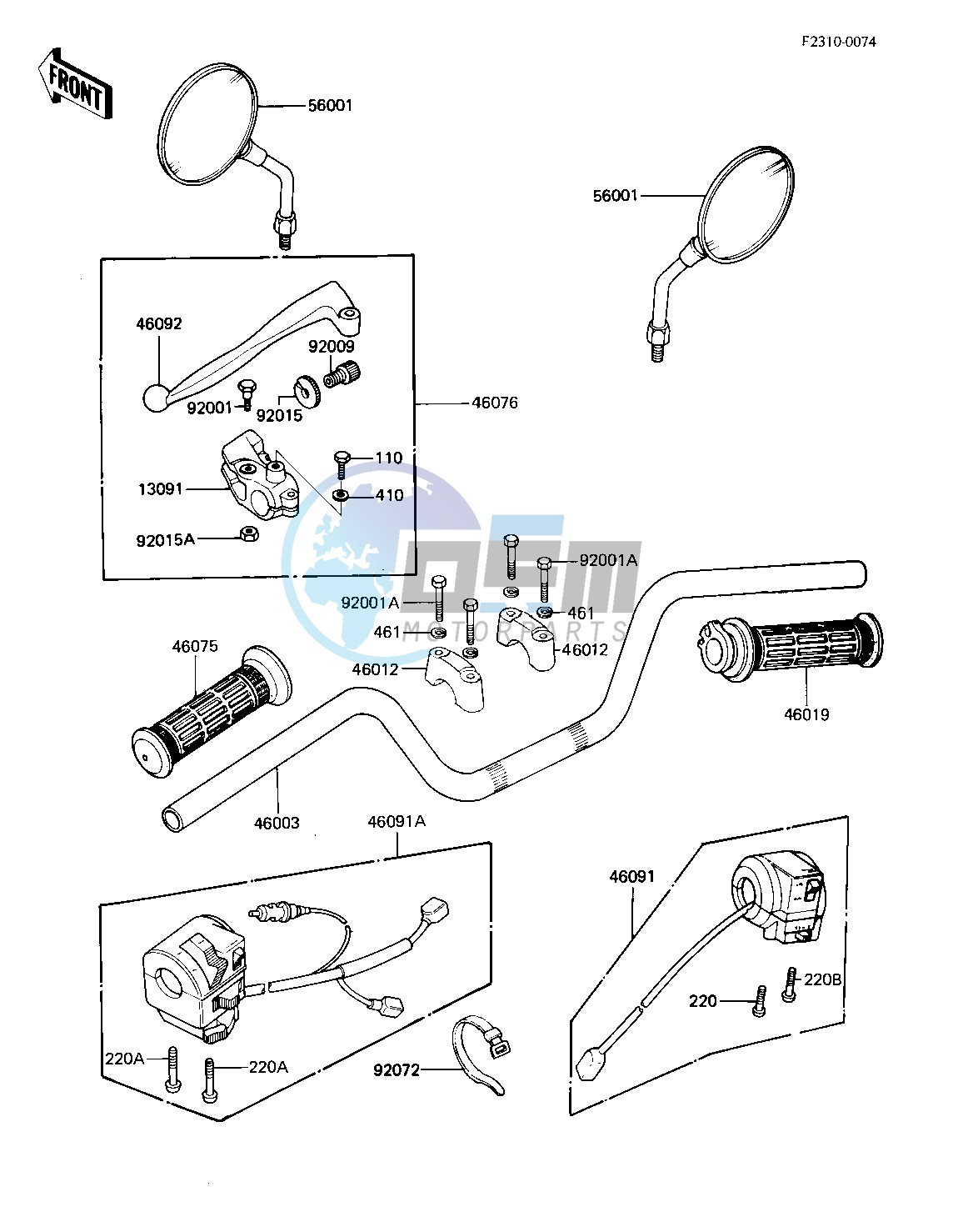 HANDLEBAR -- KZ750-E3- - -- 81 -82 KZ750-E2_E3- -