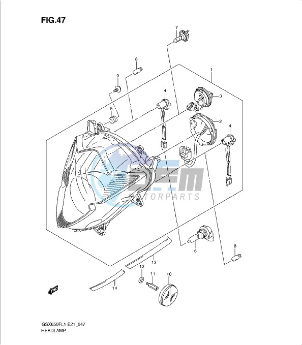 HEADLAMP (GSX650FUL1 E24)