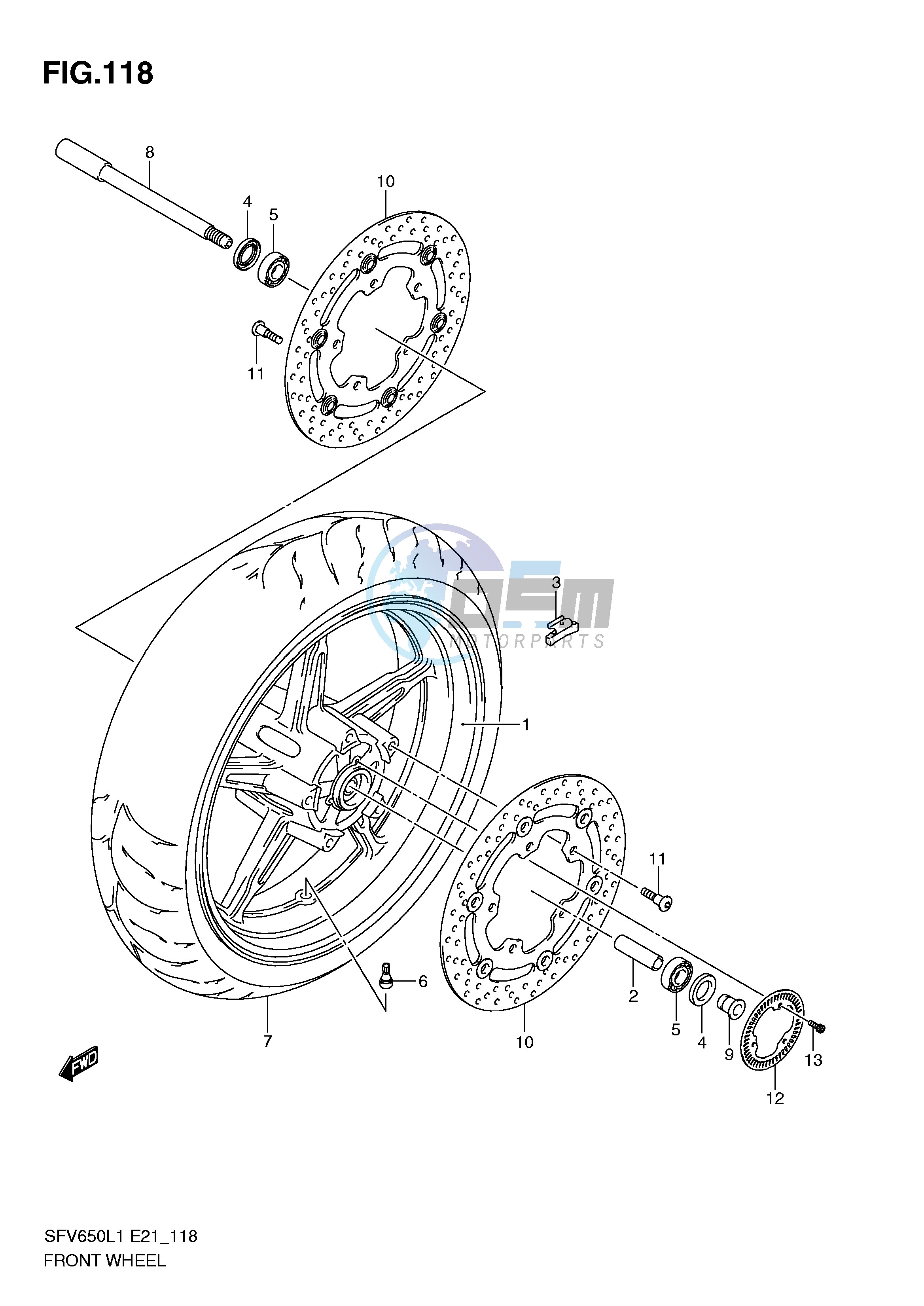 FRONT WHEEL (SFV650AL1 E21)