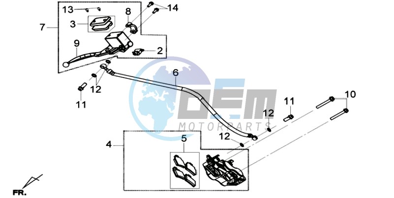 BRAKE CALIPER FOR / BRAKE LEVER CPL