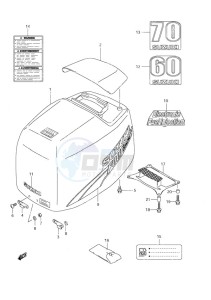 DF 70 drawing Engine Cover (2003-2008)