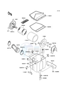 KLF250 KLF250A7F EU GB drawing Air Cleaner