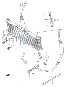 GSX600F (E28) Katana drawing OIL COOLER