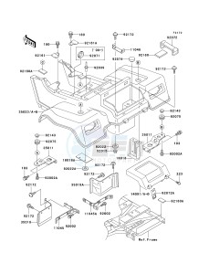 KLF 250 A [BAYOU 250] (A6F-A9F) A7F drawing REAR FENDER-- S- -