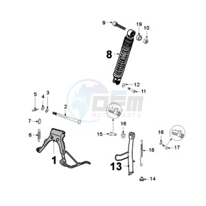 LUDIX 14 REP drawing REAR SHOCK AND STAND