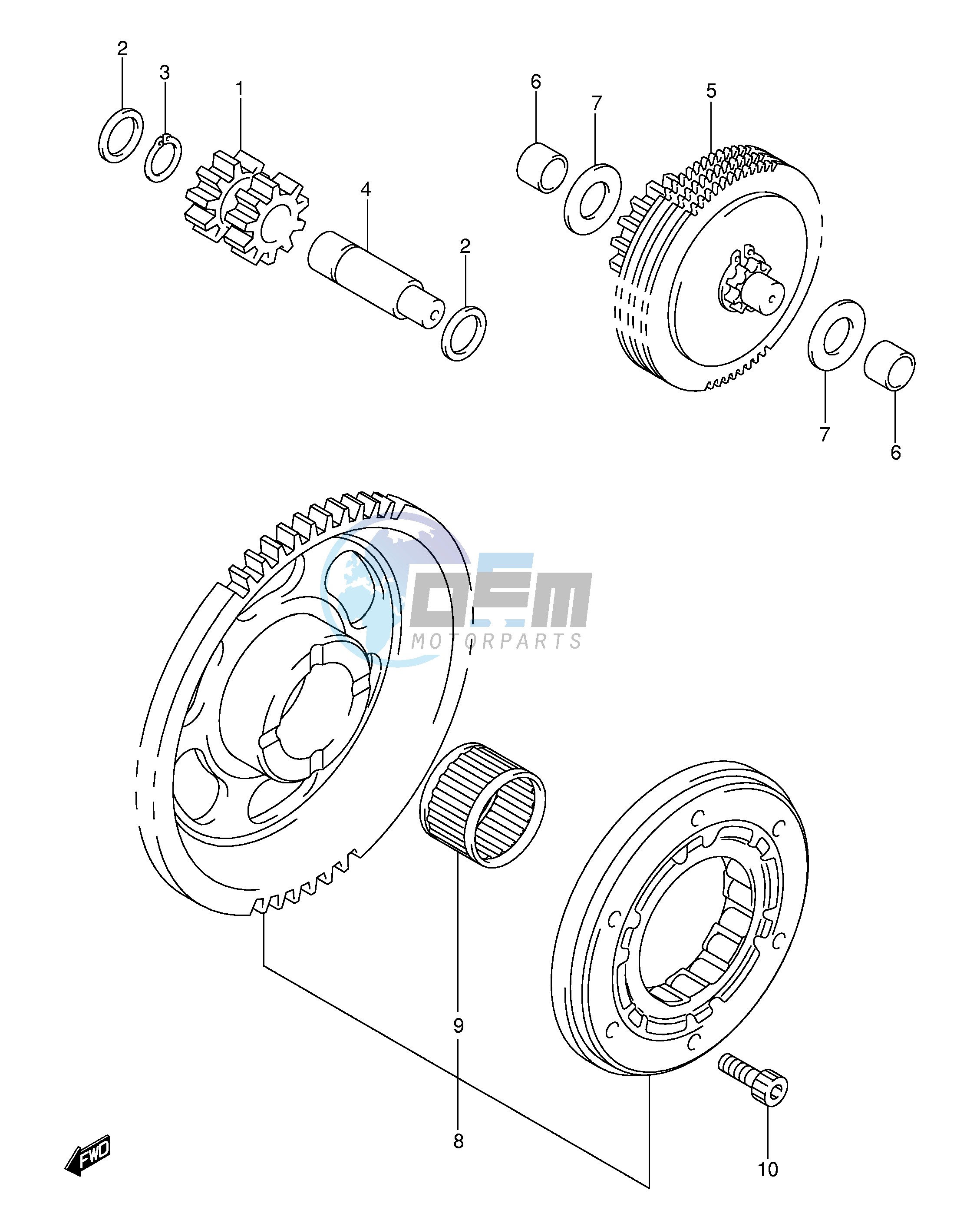 STARTER CLUTCH (DR-Z400EY EK1 EK2 EK3 EK4)