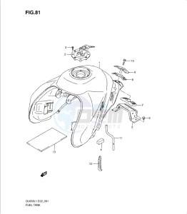 DL650 drawing FUEL TANK (DL650AUEL1 E19)