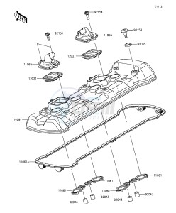 Z1000SX_ABS ZX1000MEF FR GB XX (EU ME A(FRICA) drawing Cylinder Head Cover