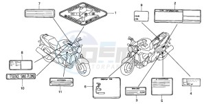 CB1100SF drawing CAUTION LABEL