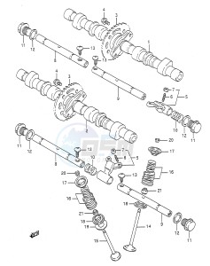 GSF400 (E28) Bandit drawing CAM SHAFT-VALVE