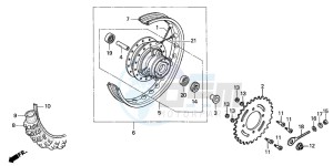 XR70R drawing REAR WHEEL