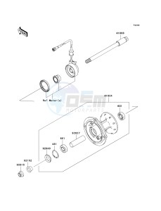 KLX 250 W [KLX250SF] (W9F) W9F drawing FRONT HUB