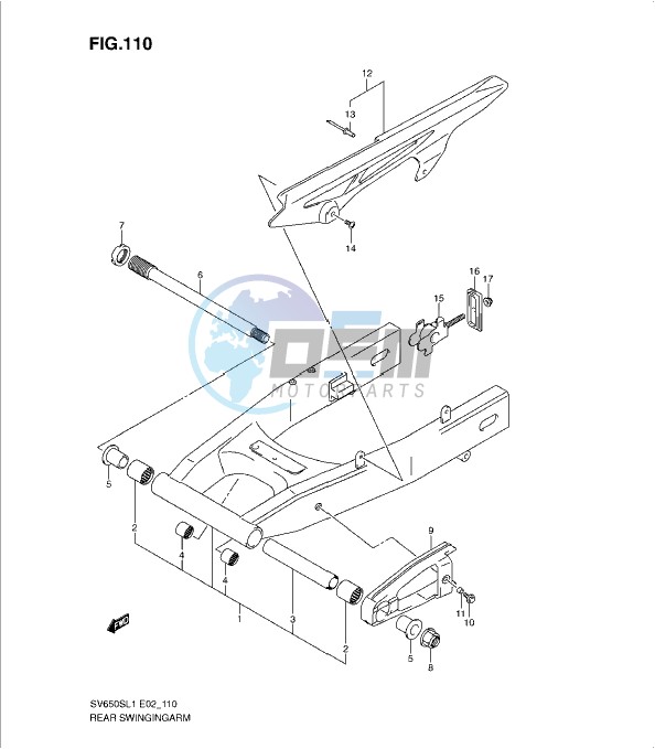 REAR SWINGING ARM (SV650SL1 E2)