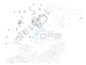 946 RED 125 4STR 3V ABS E4 (EMEA, APAC) drawing Throttle body - Injector - Induction joint