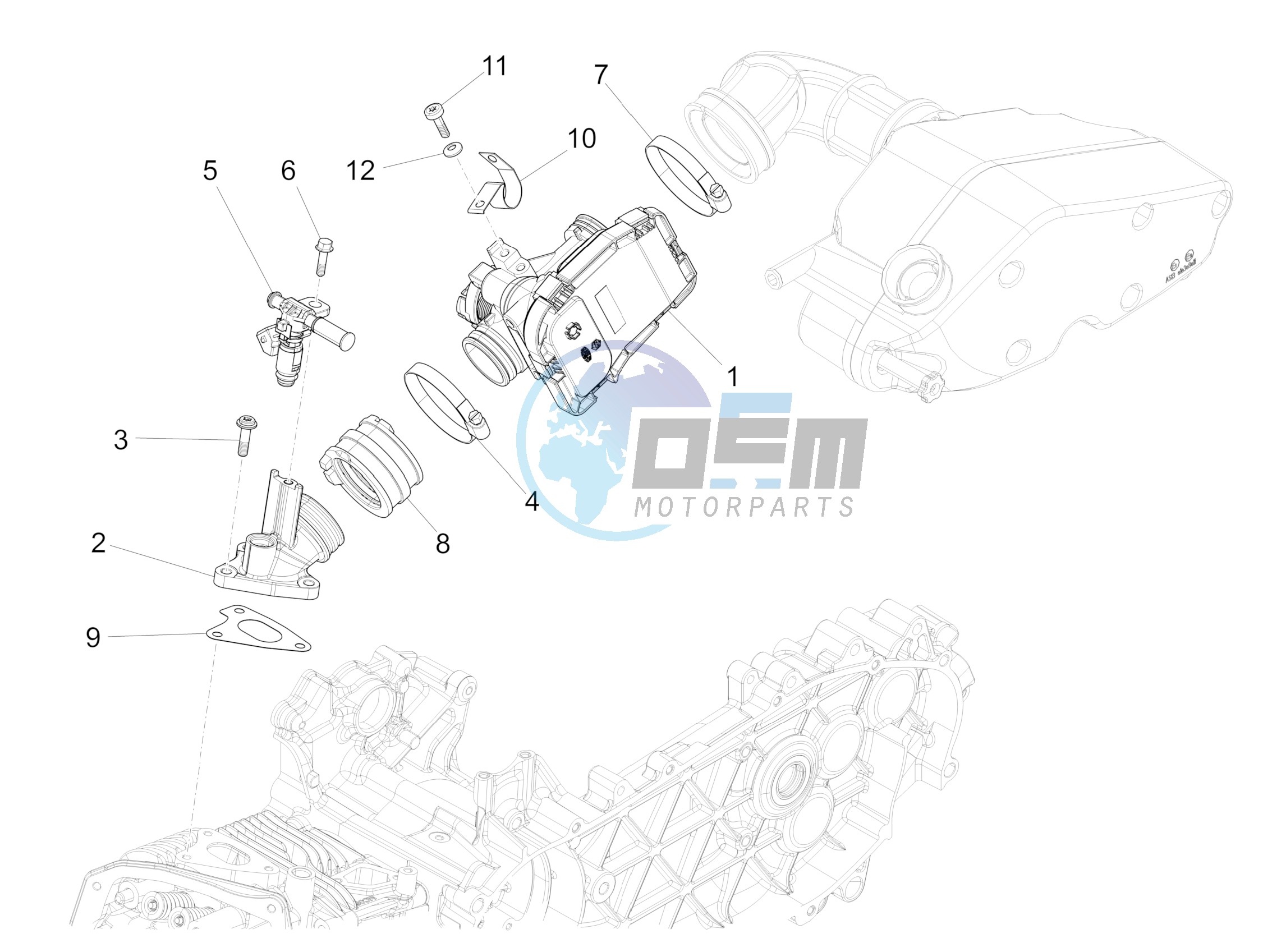 Throttle body - Injector - Induction joint